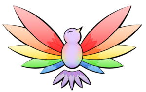 colorful bird raising its wings in uplifting gratitude